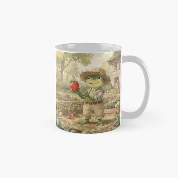 Item preview, Proud Frog Gardener Holding One Enormous Strawberry designed and sold by PictorialWhimsy.