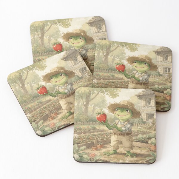Item preview, Proud Frog Gardener Holding One Enormous Strawberry designed and sold by PictorialWhimsy.