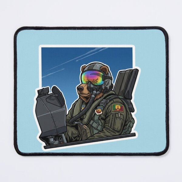 Item preview, Bear Fighter Jet Pilot-Military Aviation Graphic Sticker & Art designed and sold by carestazafeli.