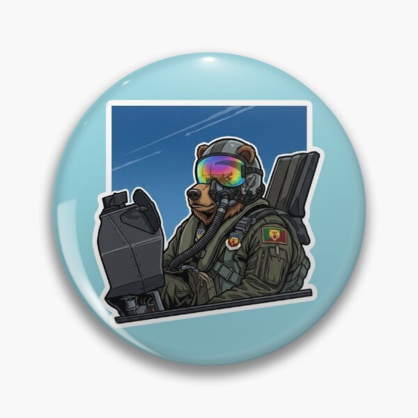 Item preview, Bear Fighter Jet Pilot-Military Aviation Graphic Sticker & Art designed and sold by carestazafeli.
