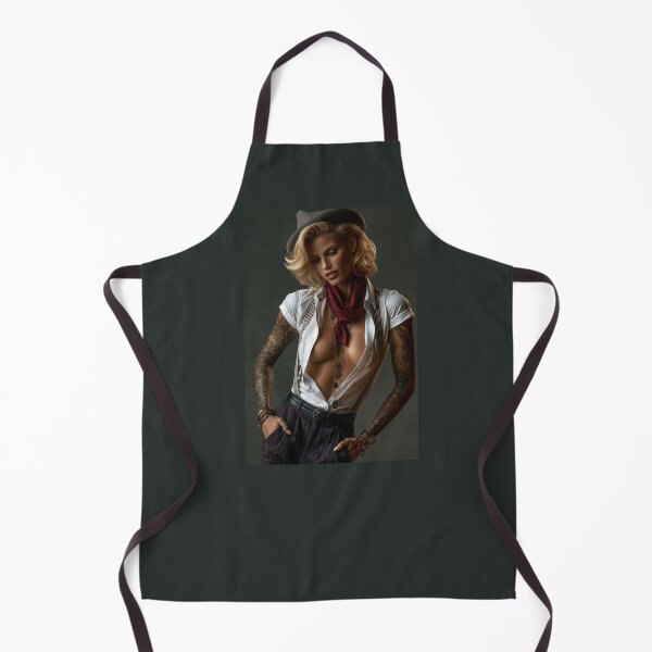 Item preview, Tattooed Blonde in Suspenders & Bowler Hat | Edgy Pin-Up for Man Cave & She Shed designed and sold by Synth Seduction.