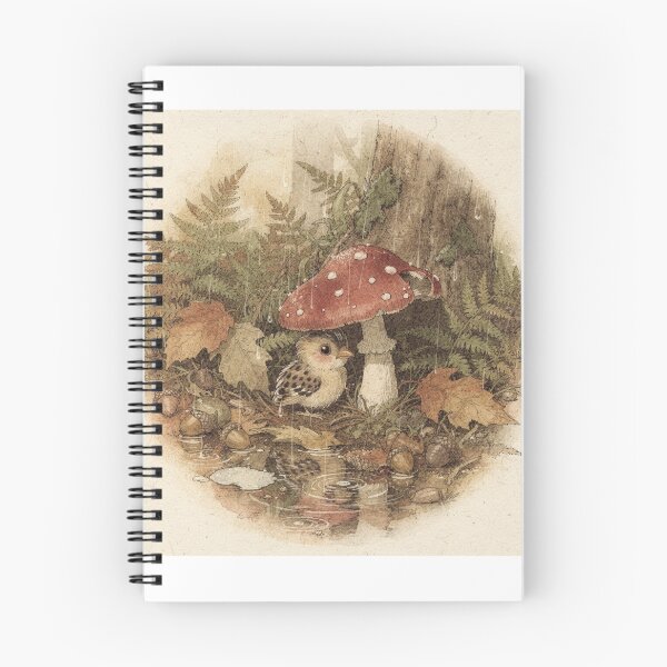 Item preview, Wren-Feather Sprite Sheltering Under a Mushroom in the Rain designed and sold by PictorialWhimsy.