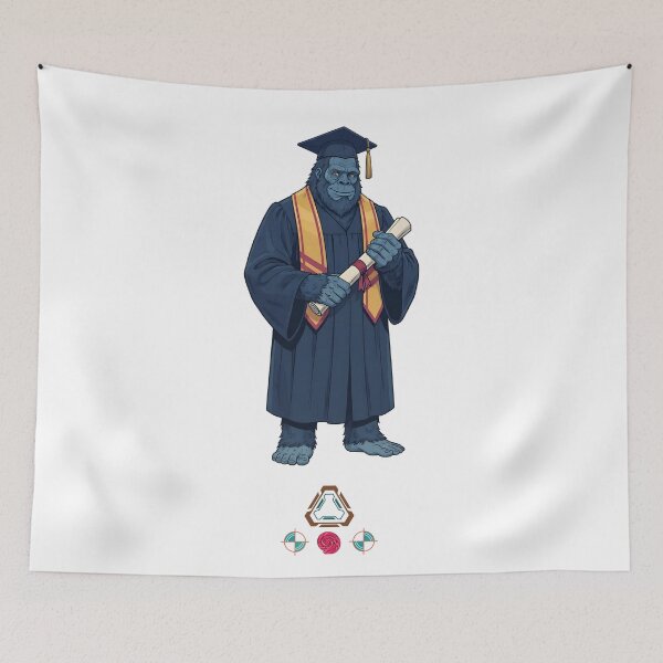 Item preview, Bigfoot Graduate - Funny Sasquatch in Cap and Gown with Diploma T-Shirt designed and sold by Whimsy Trail Co.