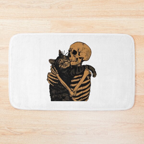 Item preview, Skeleton Hugging Cat Gothic Art Illustration designed and sold by SoyLamderma.