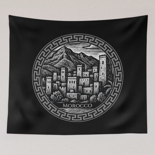 Item preview, Morocco Vintage Woodcut Art designed and sold by Thistle-TShop.