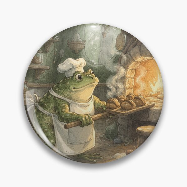 Item preview, Toad Baker Pulling Warm Acorn Bread From a Stump Oven designed and sold by PictorialWhimsy.