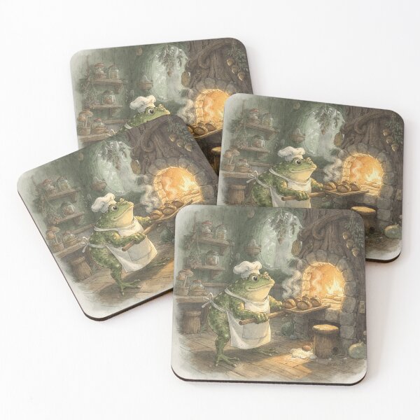 Item preview, Toad Baker Pulling Warm Acorn Bread From a Stump Oven designed and sold by PictorialWhimsy.
