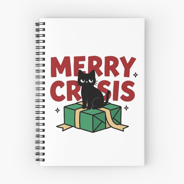 Item preview, Black Cat Sitting on Christmas Gift Box / Funny Holiday Illustration designed and sold by LuloCreative.