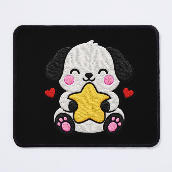 Item preview, Cute Puppy Hugging Yellow Star Kawaii Embroidery Patch designed and sold by ColorSplash123.