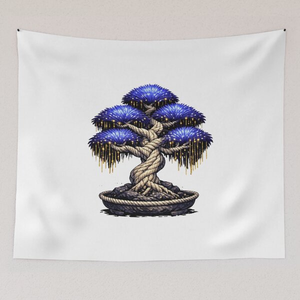 Item preview, Glowing Indigo Fiber Bonsai Tree designed and sold by teemix.