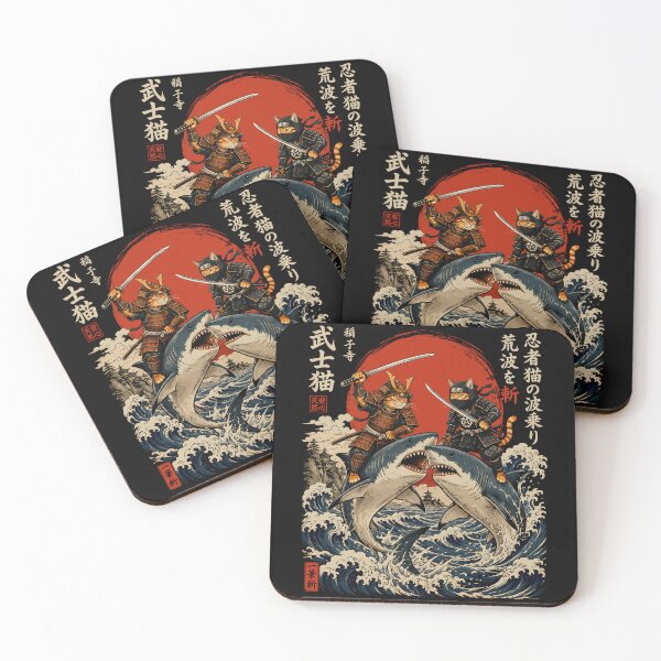 Item preview, Aesthetic Cat Samurai Japanese Art Style designed and sold by Portes-Ruty.