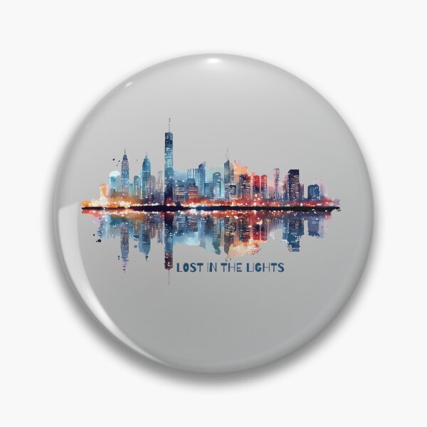 Item preview, Lost in the Lights - Vibrant Watercolor City Skyline & Water Reflection designed and sold by SeJaa.