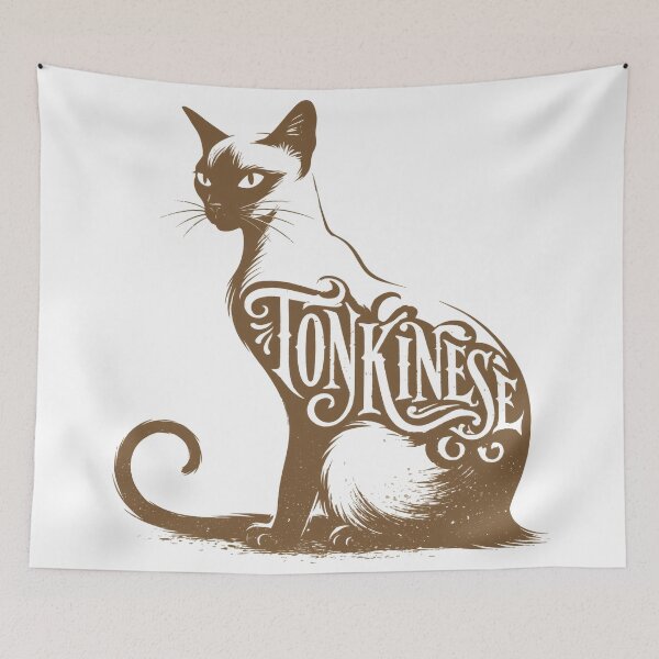 Item preview, Tonkinese Cat Word Art | Typography Cat Silhouette Design designed and sold by AyfuDesigns.