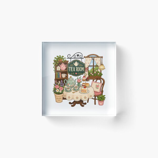 Item preview, Cozy Tea Room Vintage Café designed and sold by Myra365Art.