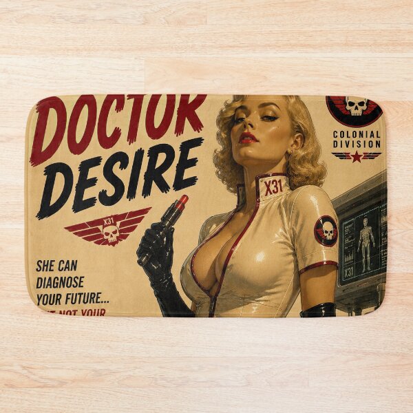 Item preview, Doctor Desire Vintage Sci-Fi Nurse Movie Poster designed and sold by obstinator.