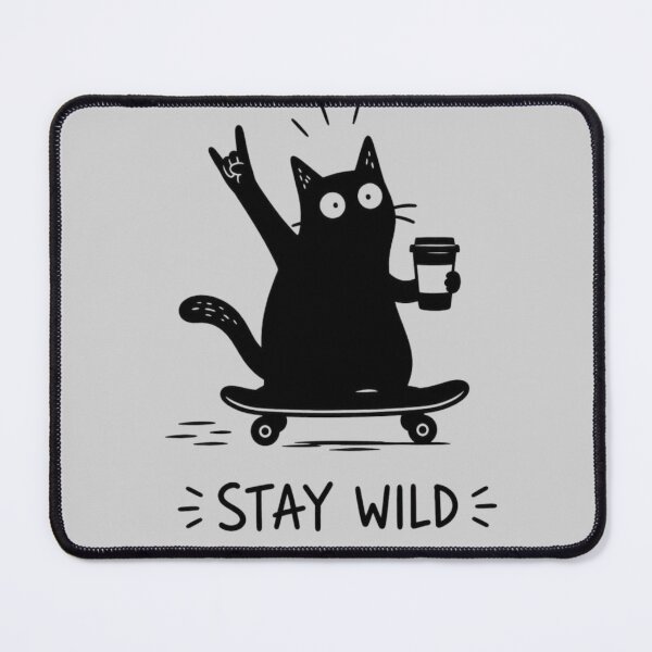 Item preview, Stay Wild Cat Skateboard designed and sold by RajDeals.