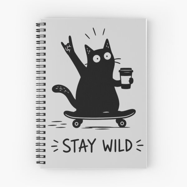 Item preview, Stay Wild Cat Skateboard designed and sold by RajDeals.