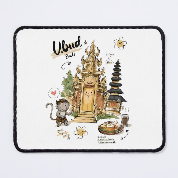 Item preview, Cute Bali Temple Ubud Doodle Art v2 designed and sold by RamyGallery.