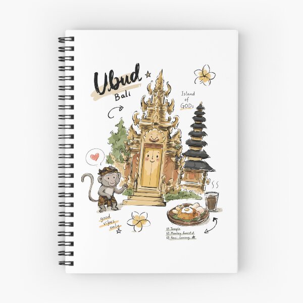Item preview, Cute Bali Temple Ubud Doodle Art v2 designed and sold by RamyGallery.
