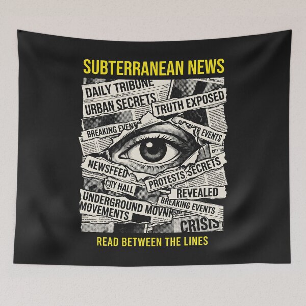 Item preview, Newspaper Collage Subterranean News - Punk Media DIY designed and sold by SplashTastic.