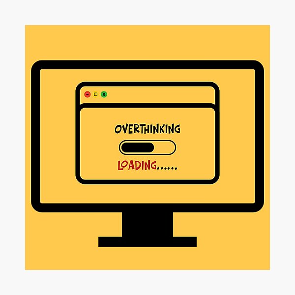 Item preview, Overthinking Loading Bar Funny Typography designed and sold by nocontextdept.