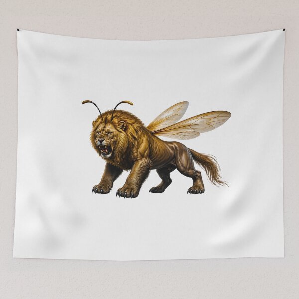 Item preview, Epic Lion Horse Bear Bee Chimera - Surreal Fantasy Monster designed and sold by Mementoo.