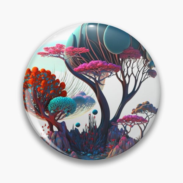 Item preview, Pale Domed Tree Over Coral Shrubs designed and sold by RAGANADesign.