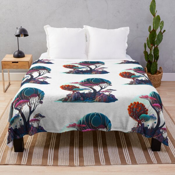 Item preview, Pale Domed Tree Over Coral Shrubs designed and sold by RAGANADesign.