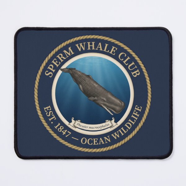 Item preview, Sperm Whale Club Vintage Badge Ocean Wildlife designed and sold by CalmCapy Co.