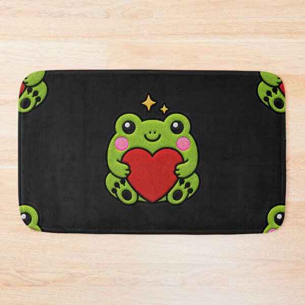 Item preview, Cute Frog Hugging Red Heart Kawaii Embroidery Patch designed and sold by ColorSplash123.