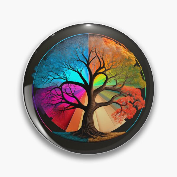 Item preview, Four Seasons Tree in a Dark Circle designed and sold by RAGANADesign.