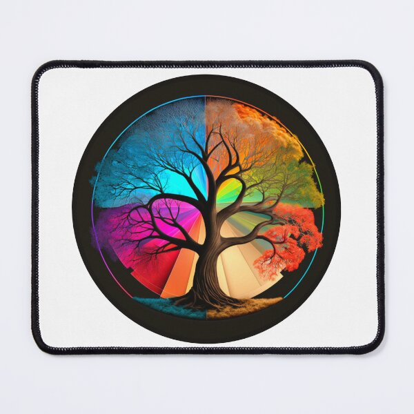 Item preview, Four Seasons Tree in a Dark Circle designed and sold by RAGANADesign.