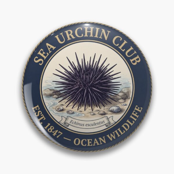 Item preview, Sea Urchin Club Vintage Badge Ocean Wildlife designed and sold by CalmCapy Co.