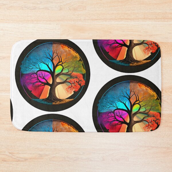 Item preview, Four Seasons Tree in a Dark Circle designed and sold by RAGANADesign.
