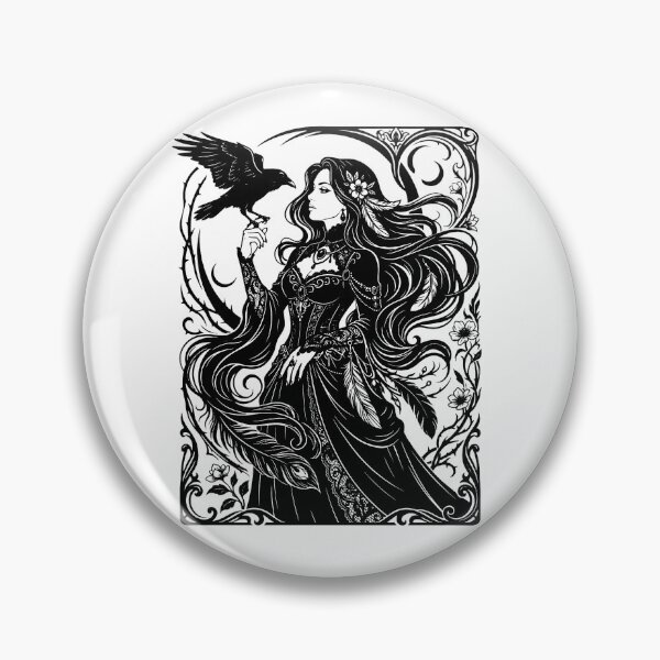 Item preview, Dark Feminine  Gothic Witch and Raven Vintage designed and sold by SOUFIANE1991.