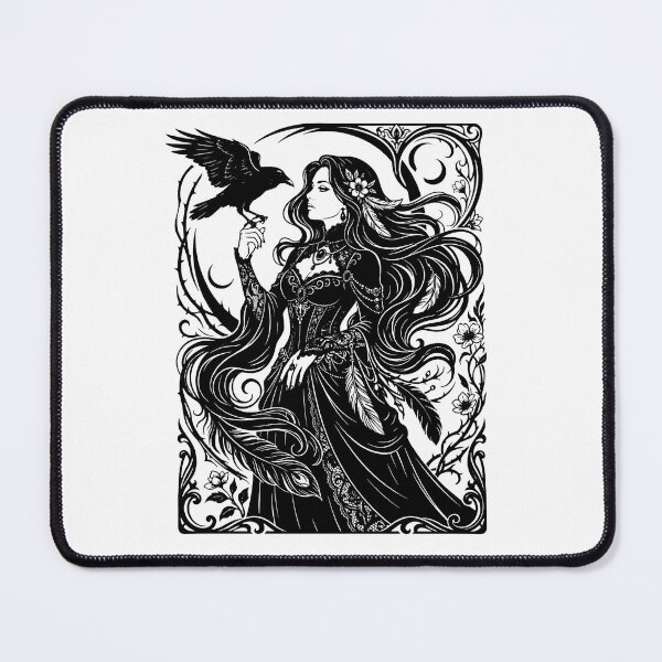 Item preview, Dark Feminine  Gothic Witch and Raven Vintage designed and sold by SOUFIANE1991.