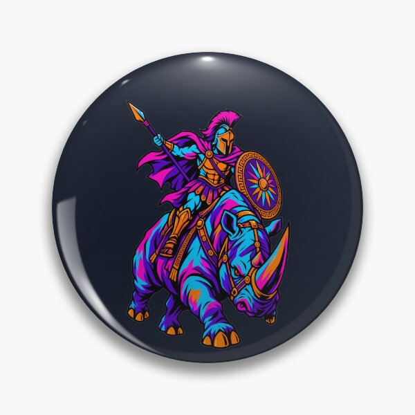 Item preview, Neon Spartan Warrior on Rhinoceros designed and sold by KungPowUnicorn.
