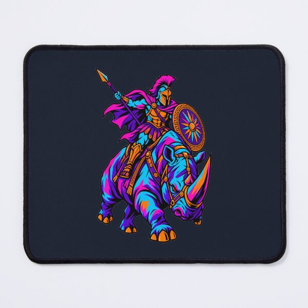 Item preview, Neon Spartan Warrior on Rhinoceros designed and sold by KungPowUnicorn.