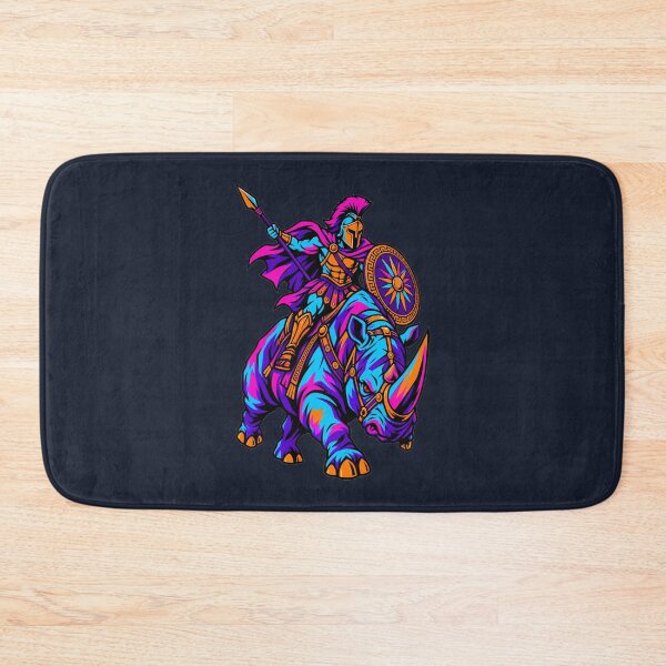Item preview, Neon Spartan Warrior on Rhinoceros designed and sold by KungPowUnicorn.