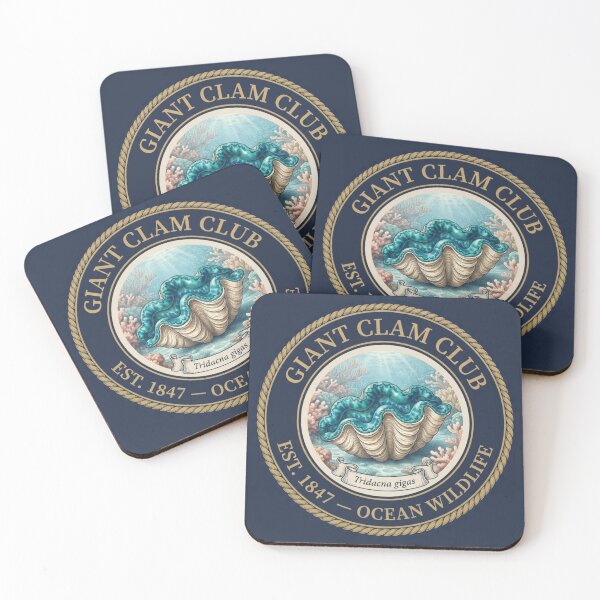 Item preview, Giant Clam Club Vintage Badge Coral Reef Art designed and sold by CalmCapy Co.