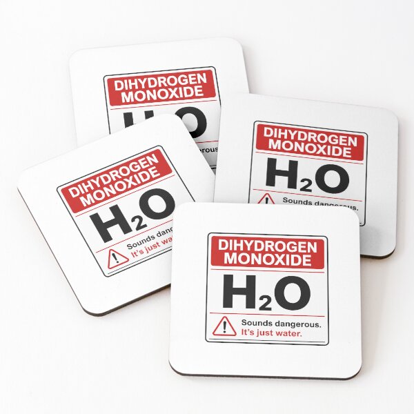Item preview, Dihydrogen Monoxide H2O Funny Chemistry Water Warning designed and sold by teeperfect.