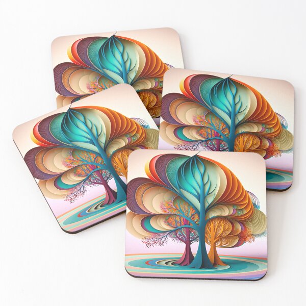 Item preview, Layered Petal Tree in Teal and Orange designed and sold by RAGANADesign.