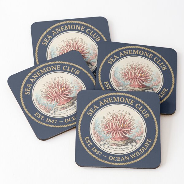 Item preview, Sea Anemone Club Vintage Badge Coral Reef Art designed and sold by CalmCapy Co.