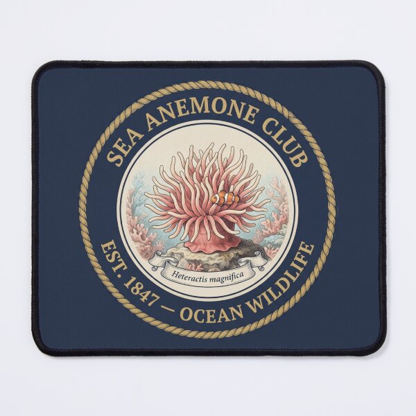 Item preview, Sea Anemone Club Vintage Badge Coral Reef Art designed and sold by CalmCapy Co.