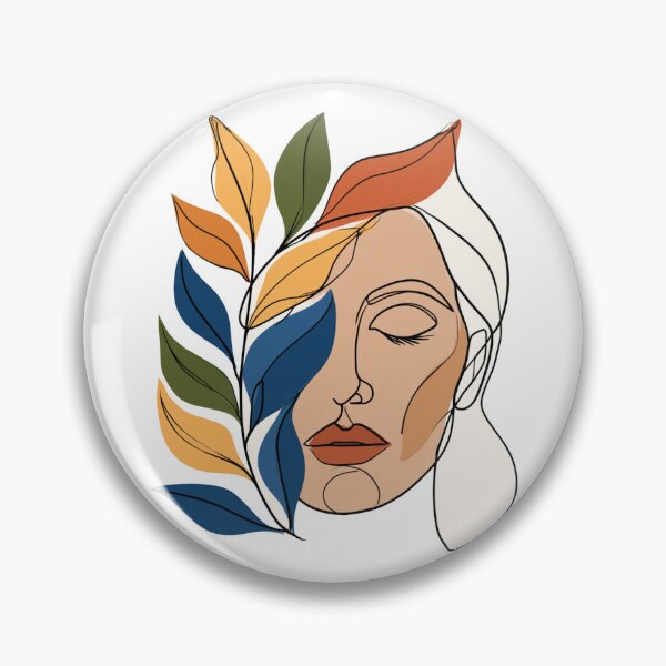 Item preview, Aesthetic Botanical Woman Face Line Art with Leaves designed and sold by TrendyGalaxy.