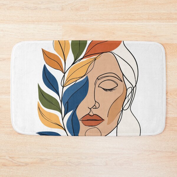 Item preview, Aesthetic Botanical Woman Face Line Art with Leaves designed and sold by TrendyGalaxy.