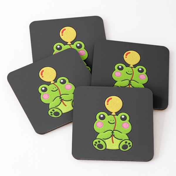 Item preview, Cute Frog Holding Yellow Balloon Kawaii Embroidery Patch designed and sold by ColorSplash123.