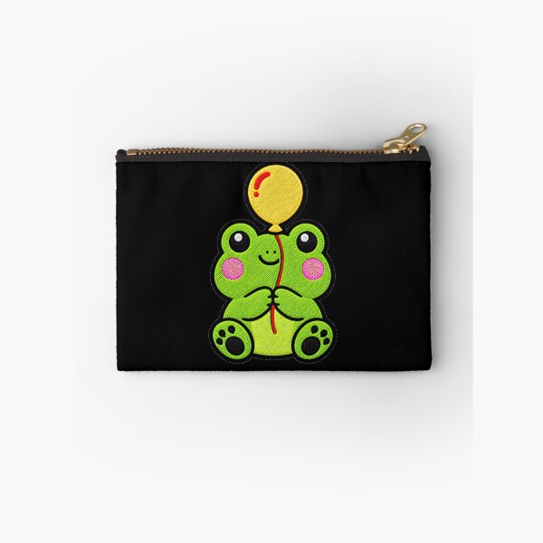 Item preview, Cute Frog Holding Yellow Balloon Kawaii Embroidery Patch designed and sold by ColorSplash123.