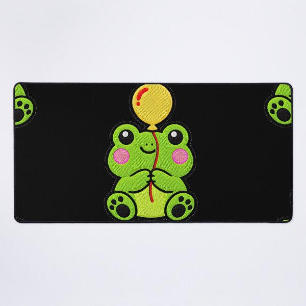 Item preview, Cute Frog Holding Yellow Balloon Kawaii Embroidery Patch designed and sold by ColorSplash123.