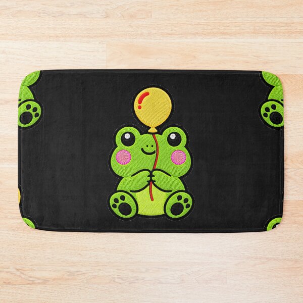 Item preview, Cute Frog Holding Yellow Balloon Kawaii Embroidery Patch designed and sold by ColorSplash123.
